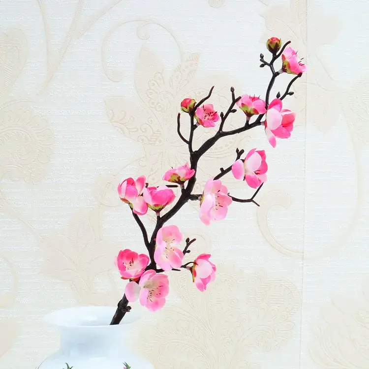 6pcs 60cm Cheap Silk Fake Flowers Plum Blossom Floral Wedding Bouquet Party Artificial Fake Flowers Home Decoration Accessories