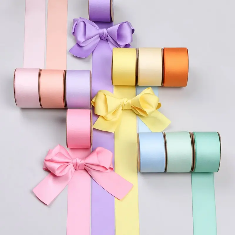 4cm Korea Cotton Polyester Ribbon DIY Handmade Bows Material Christmas Halloween Wedding Birthday Party Gift Box Decoration