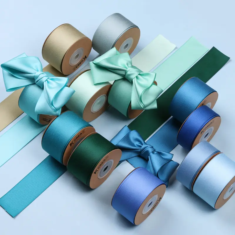 4cm Korea Cotton Polyester Ribbon DIY Handmade Bows Material Christmas Halloween Wedding Birthday Party Gift Box Decoration