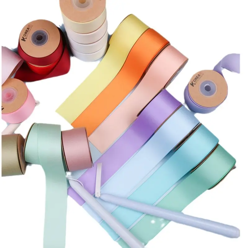 4cm Korea Cotton Polyester Ribbon DIY Handmade Bows Material Christmas Halloween Wedding Birthday Party Gift Box Decoration