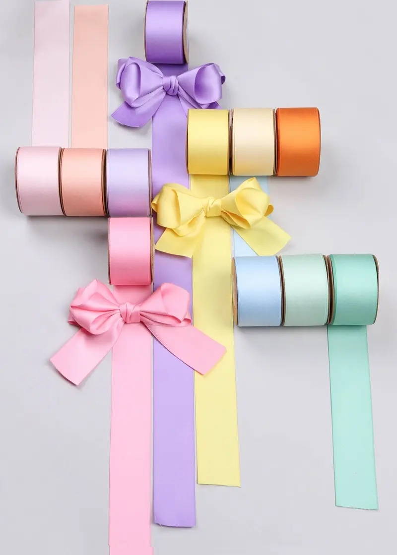 4cm Korea Cotton Polyester Ribbon DIY Handmade Bows Material Christmas Halloween Wedding Birthday Party Gift Box Decoration
