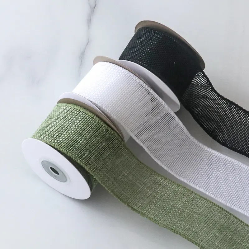 5 Yards/Roll 4cm Colorful Natural Jute Ribbon Wrapping Material DIY Fabric Burlap Ribbon For Christmas Crafts Wedding Decor