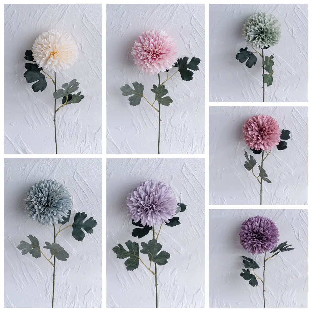 10pcs 56cm Dandelion Artificial Flower Branch Home Garden Decoration Flower Arranging Accessories Wedding Wall Arch Fake Flowers