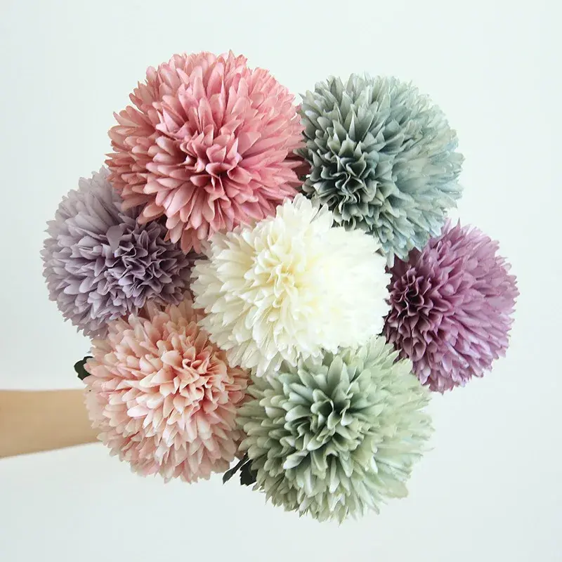 10pcs 56cm Dandelion Artificial Flower Branch Home Garden Decoration Flower Arranging Accessories Wedding Wall Arch Fake Flowers