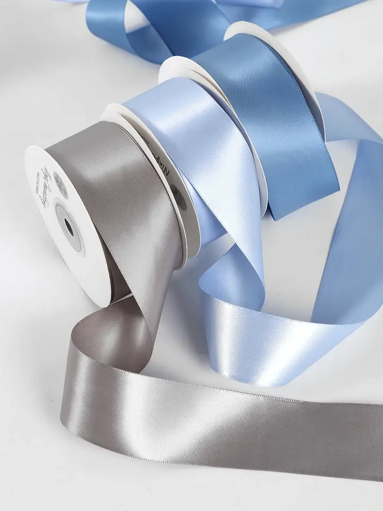 20yards/roll Double Face Polyester Ribbon 40mm Solid Color Ribbons for Handmade Craft Gifts Wedding Decoration Webbing