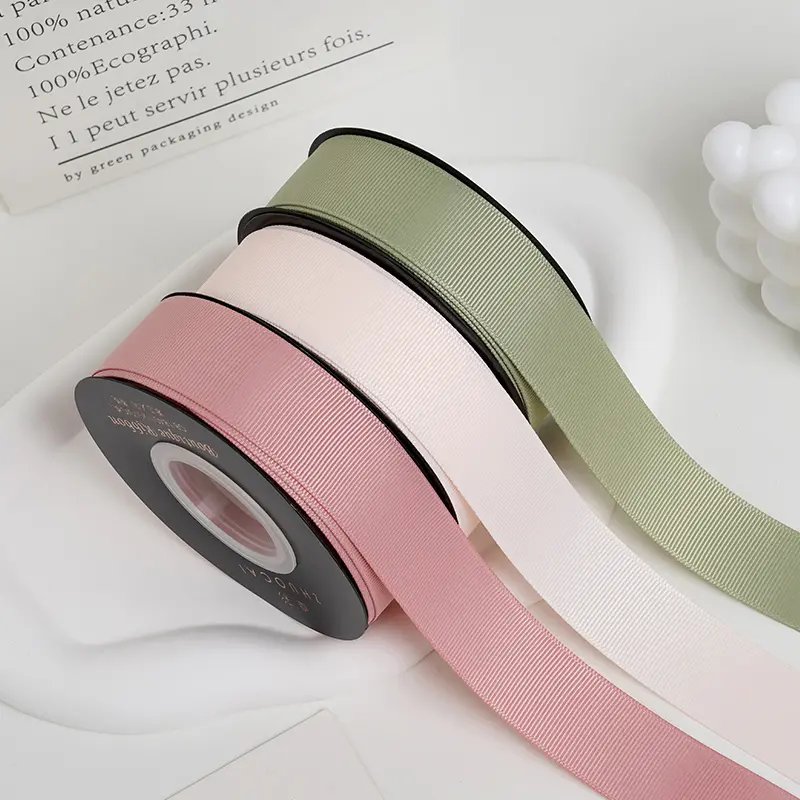 25mm 18metres Double Sided Grosgrain Ribbon Handmade Bow Wedding Christmas Decoration Sewing Fabric Bouquet Packaging Ribbon