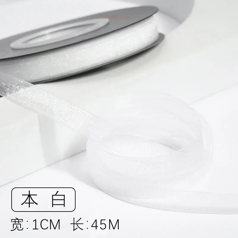 45m Length 1cm Wide Organza Ribbons for Gift Wrapping Decoration Wedding Bouquets Wreath Sewing Supplies