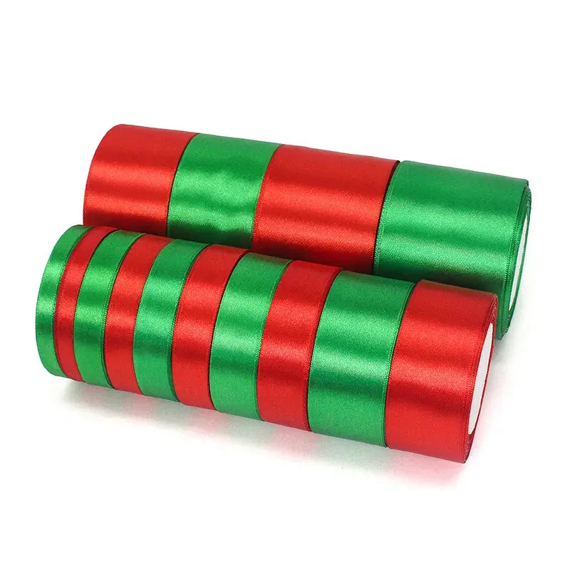 1cm 1.5cm 2cm 4cm 5cm Red Green Wine Silk Satin Ribbons Handmade DIY Partys Christmas Wedding Decorative Artificial Accessories