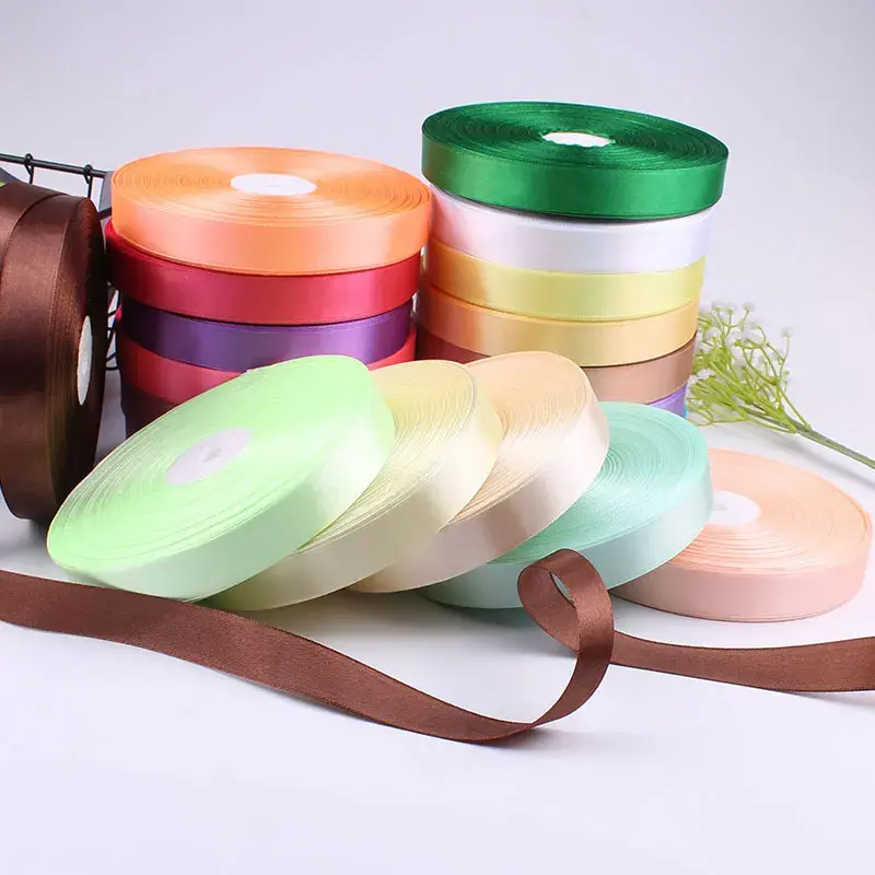 2cm 100Yards/Roll Satin Ribbons Wedding Christmas Gift Wrapping Decoration Supplies DIY Handmade Box Packaging Sewing Ribbon