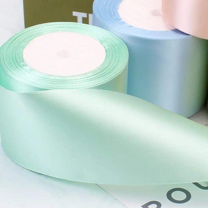 (22meters/roll) 3" (75mm) Satin Single Face Ribbon Webbing Decoration Gift Christmas Ribbons White Black Red Pink Blue Green