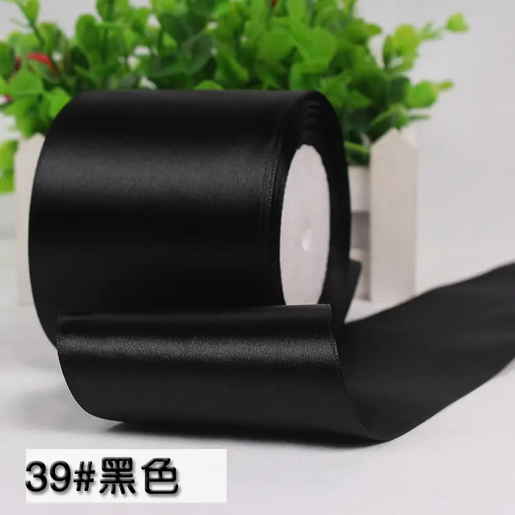 (22meters/roll) 3" (75mm) Satin Single Face Ribbon Webbing Decoration Gift Christmas Ribbons White Black Red Pink Blue Green