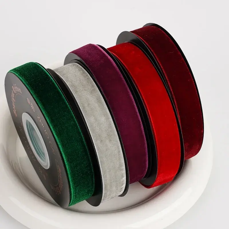2cm 4.5Meters/Roll Velvet Ribbon Wedding Party Decoration Handmade Gift Wrapping Hair Bowknot DIY Christmas