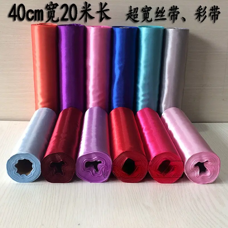 40cm 20meters/Roll Satin Ribbons Gift Wrapping Wedding Bows Decoration Hair Sewing Supplies DIY Crafts Accessories