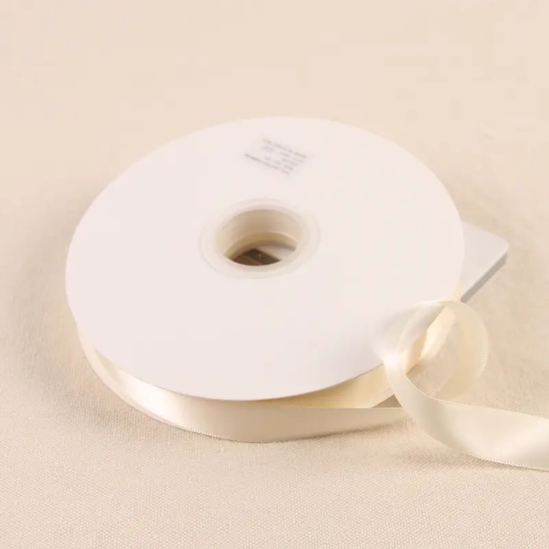 6/10/12/15/20/25/38mm 100Yards/Roll Beige Color Polyester Satin Ribbon Cake Candy Box Gift Packaging Decoration