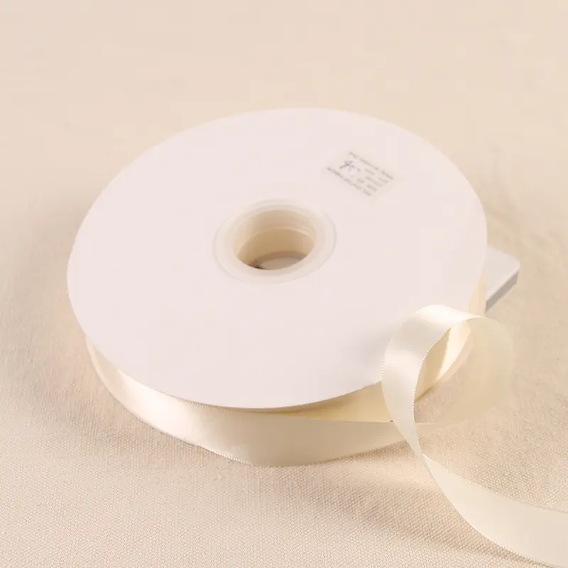6/10/12/15/20/25/38mm 100Yards/Roll Beige Color Polyester Satin Ribbon Cake Candy Box Gift Packaging Decoration