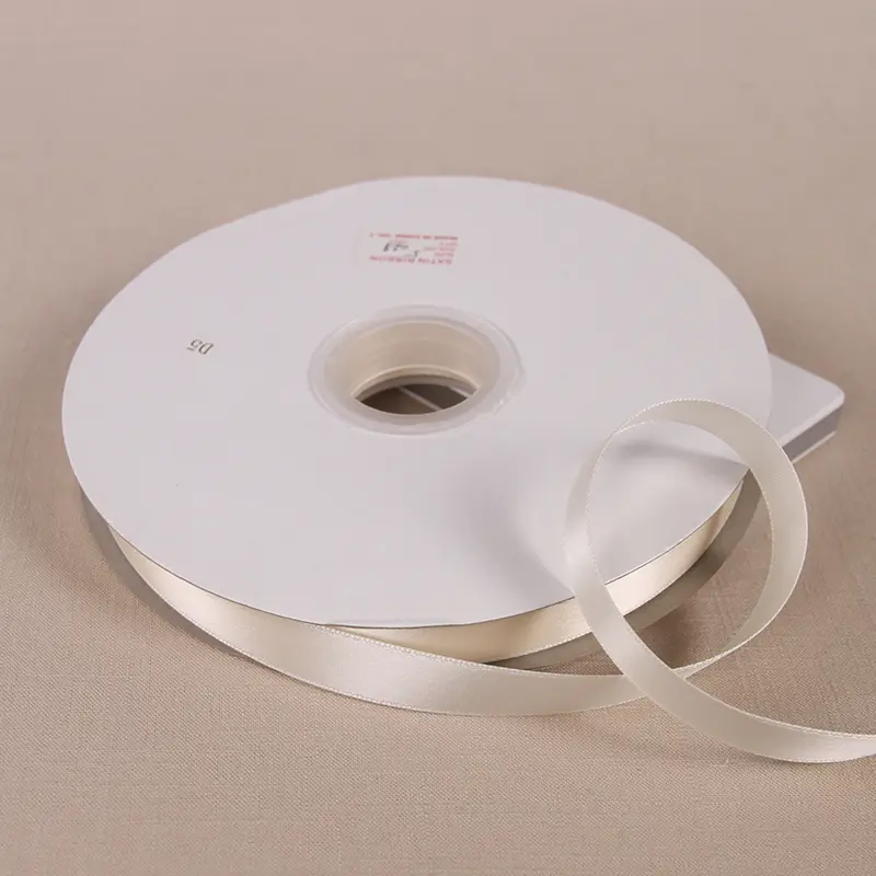 0.6/1/1.2/1.5/2/2.5/3.8cm Beige Yellow Polyester Ribbon Gift Packaging Handmade DIY Wedding Party Decoration Christmas Ribbon