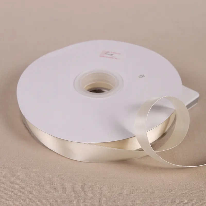 0.6/1/1.2/1.5/2/2.5/3.8cm Beige Yellow Polyester Ribbon Gift Packaging Handmade DIY Wedding Party Decoration Christmas Ribbon