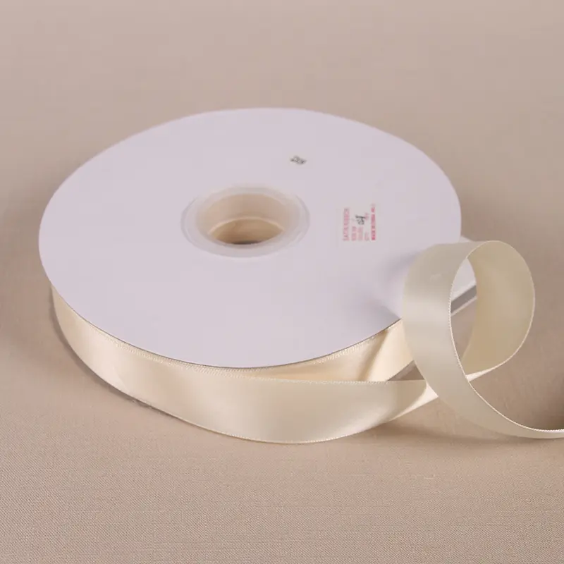 0.6/1/1.2/1.5/2/2.5/3.8cm Beige Yellow Polyester Ribbon Gift Packaging Handmade DIY Wedding Party Decoration Christmas Ribbon