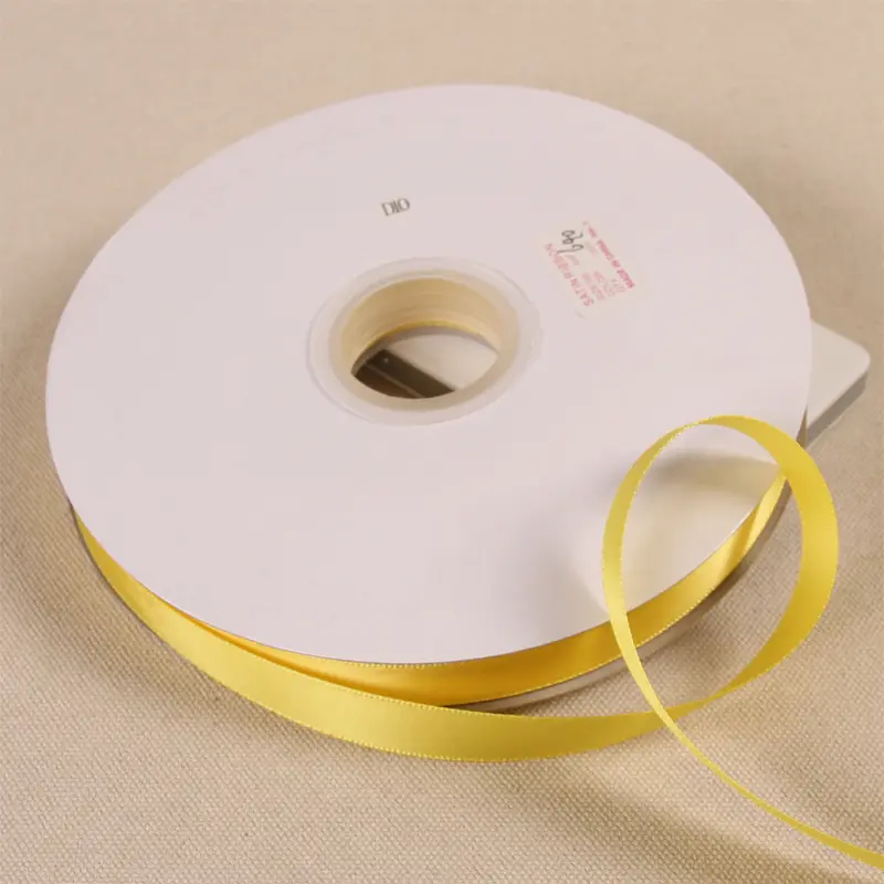 Yellow Polyester Satin Ribbon 91Meters 0.6/1/1.2/1.5/2/2.5/3.8cm Wedding Party DIY Decoration Gift Wrapping Christmas Ribbons