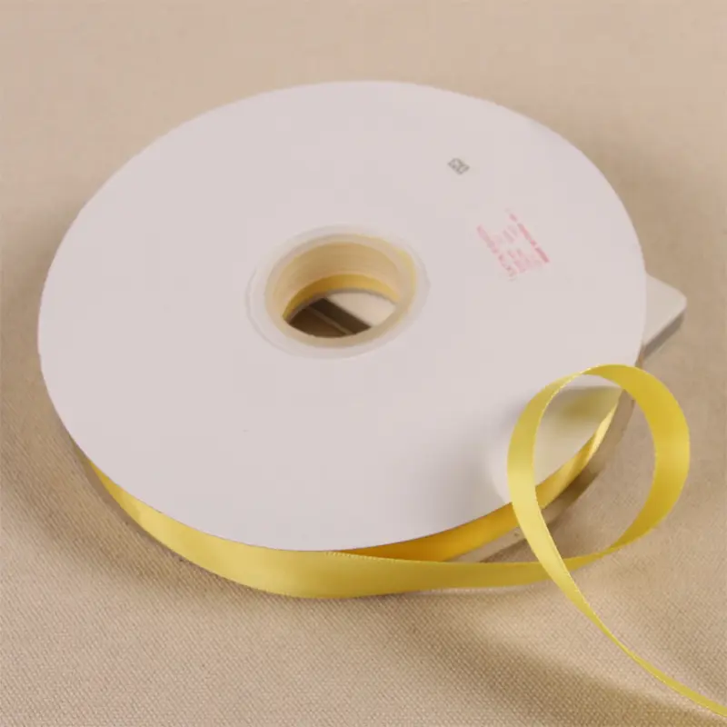 Yellow Polyester Satin Ribbon 91Meters 0.6/1/1.2/1.5/2/2.5/3.8cm Wedding Party DIY Decoration Gift Wrapping Christmas Ribbons