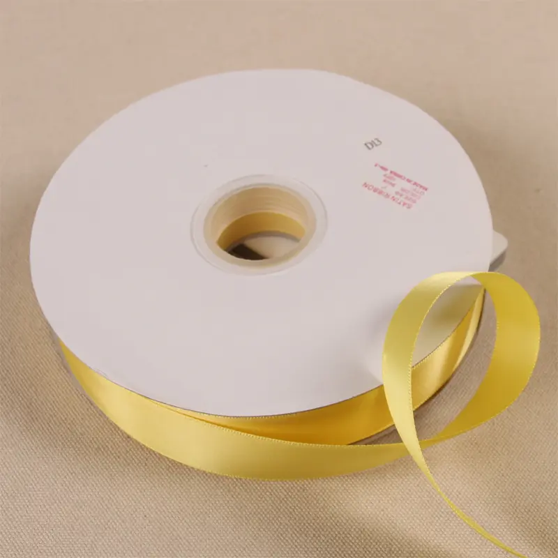 Yellow Polyester Satin Ribbon 91Meters 0.6/1/1.2/1.5/2/2.5/3.8cm Wedding Party DIY Decoration Gift Wrapping Christmas Ribbons