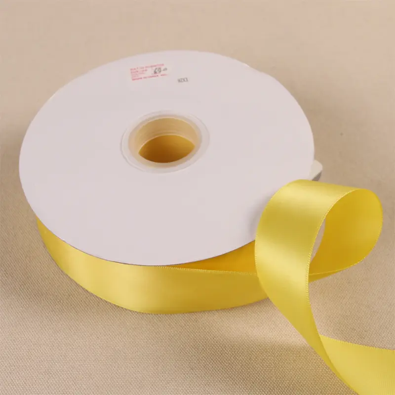 Yellow Polyester Satin Ribbon 91Meters 0.6/1/1.2/1.5/2/2.5/3.8cm Wedding Party DIY Decoration Gift Wrapping Christmas Ribbons