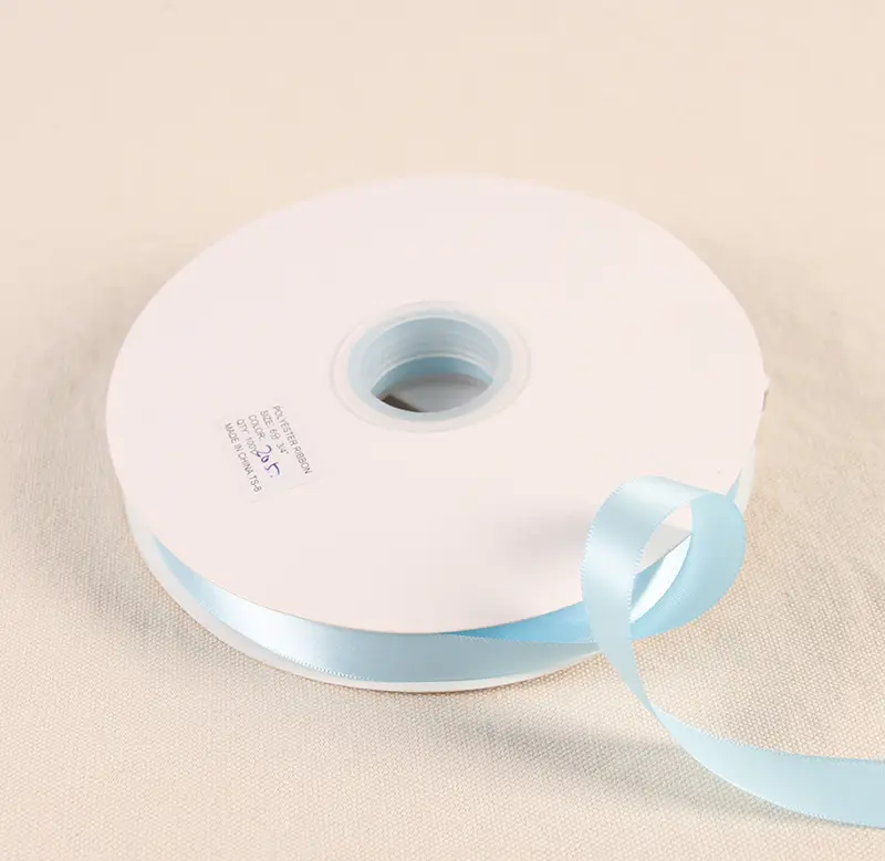 91Meters/Roll Light Blue Satin Ribbon 6/10/12/15/20/25/38mm DIY Bow Crafts Gift Wrapping Bouquets Party Christmas Decorations