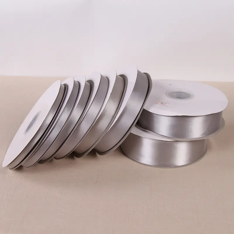 91Meters/Roll 6/10/12/15/20/25/38/50mm Silver Grey Ribbon Wedding Party Decoration Handmade Gift Wrapping Hair Bows DIY