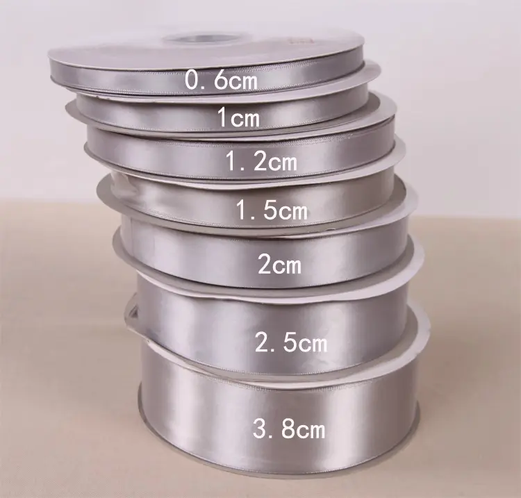 91Meters/Roll 6/10/12/15/20/25/38/50mm Silver Grey Ribbon Wedding Party Decoration Handmade Gift Wrapping Hair Bows DIY