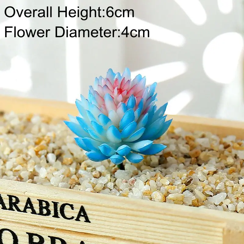 Blue Flocking Artificial Succulents Plants Desktop Bonsai Christmas Halloween Decoration Fake Plants DIY Wedding Plants Wall