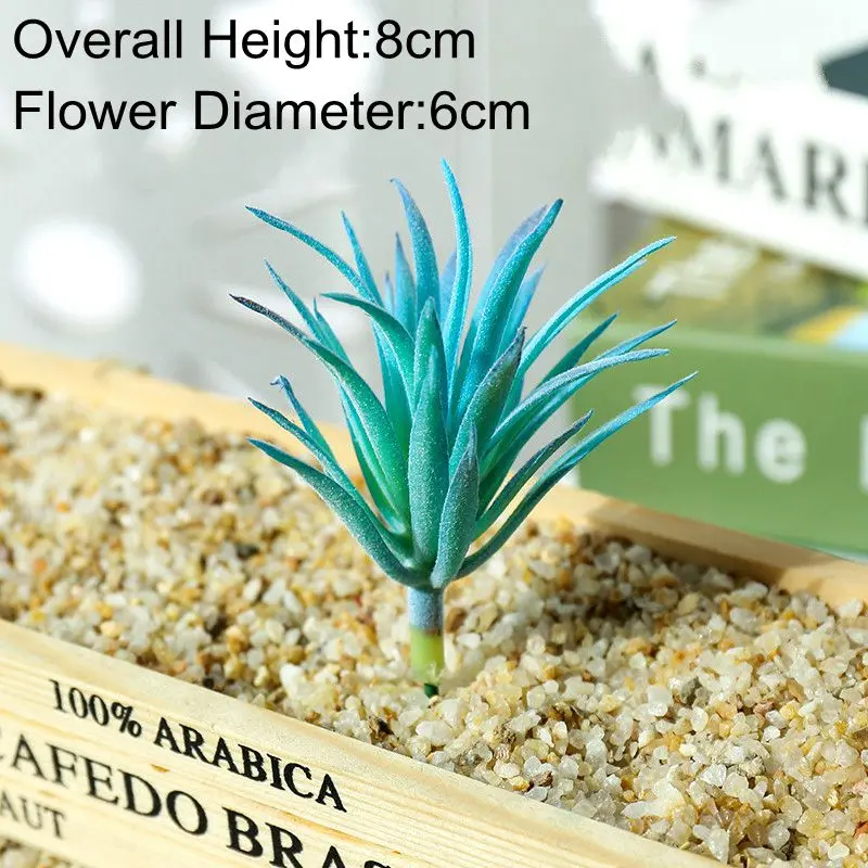 Blue Flocking Artificial Succulents Plants Desktop Bonsai Christmas Halloween Decoration Fake Plants DIY Wedding Plants Wall