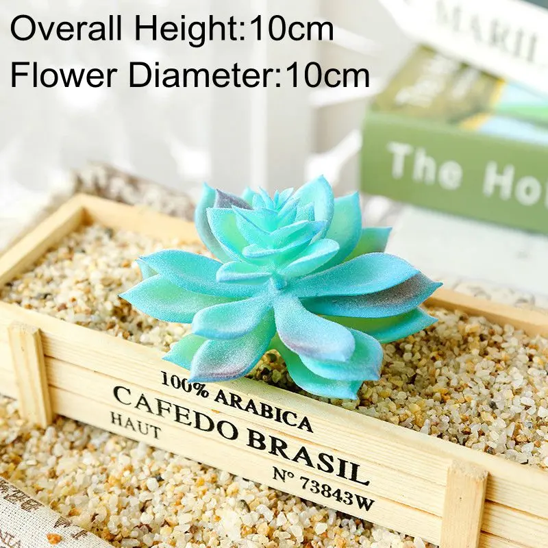 Blue Flocking Artificial Succulents Plants Desktop Bonsai Christmas Halloween Decoration Fake Plants DIY Wedding Plants Wall