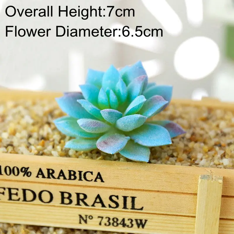Blue Flocking Artificial Succulents Plants Desktop Bonsai Christmas Halloween Decoration Fake Plants DIY Wedding Plants Wall