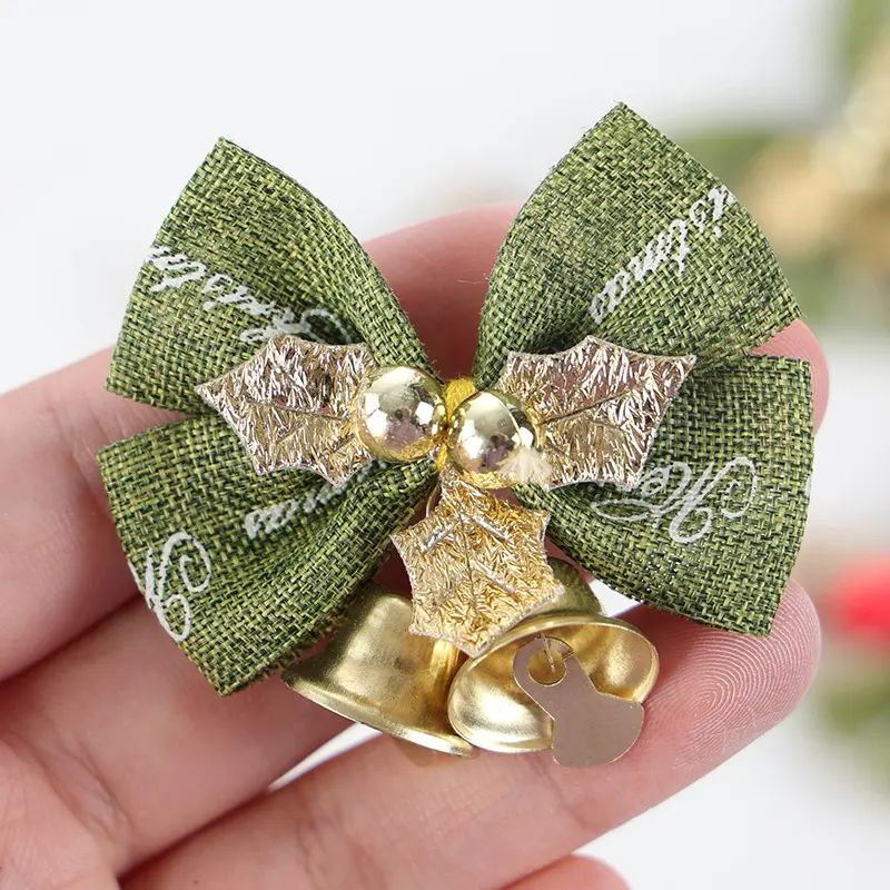 100pcs Red Green Gold Christmas Mini Bells Pendant Drop Ornaments DIY Crafts Gift Box Decoration New Year Event Party Supplies