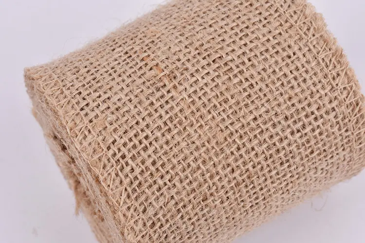 25cm Natural Jute Burlap Hessian Ribbon Rolls Vintage Rustic Wedding Decoration Christmas Halloween Party Home Decor Gift Wrap