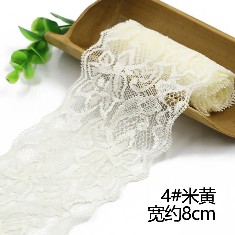 1Meter Elastic Lace Ribbon DIY Handmade Crafts Fabric White Black Red Pink Blue Purple Lace Trimming Home Garment Accessories