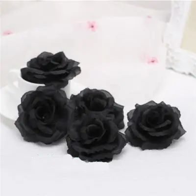 10PCS 8cm Burgundy Artificial Rose Flower Head for Wedding Decoration Valentine's Day Gift DIY Rose Bear Wine Red Fake Flowers