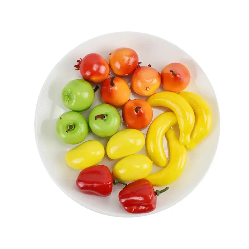20pcs Mini Artificial Fruits Vegetables For Wedding Home Decoration DIY Crafts Chrismas Gifts Fake Fruit Apple Peach Orange Pear