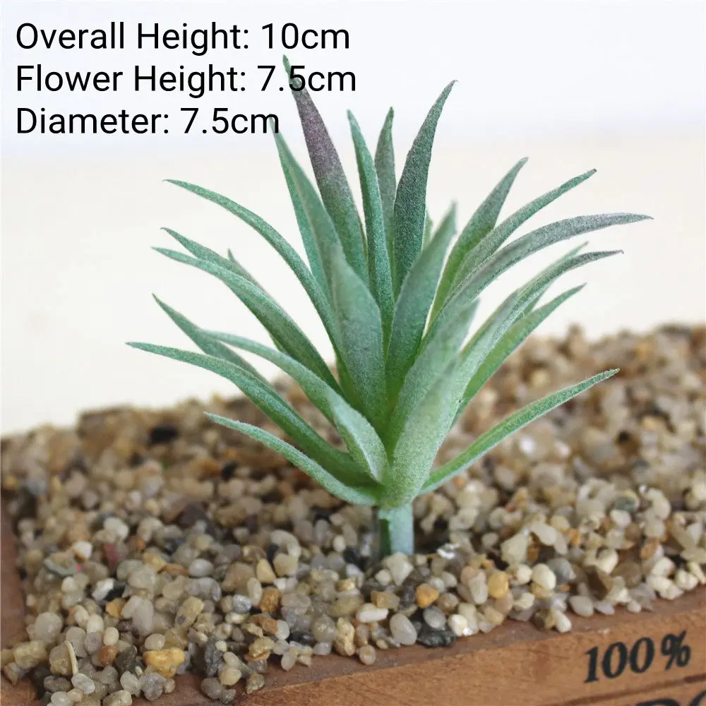 Green Flocking Artificial Succulents Plants Bonsai Desktop Fake Plants Valentine's Day Wedding Decoration Plante Artificielle