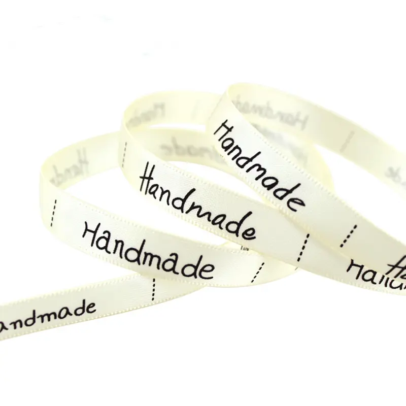 10mm Handmade Printed Satin Ribbons 2Meters/Lot DIY Handmade Crafts Material Birthday Cake Gift Box Decoration Silk Ribbons