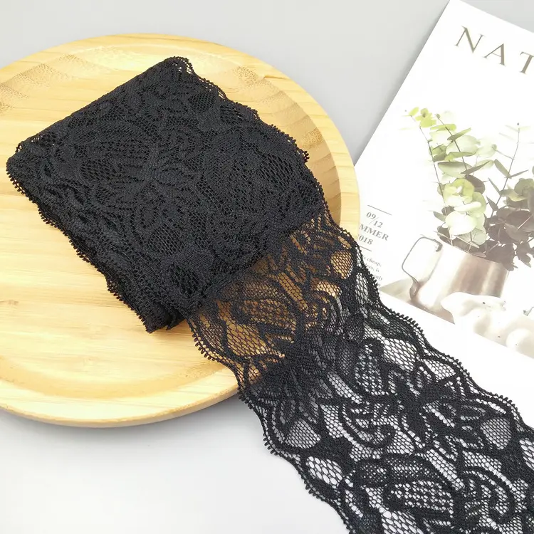 1Meter Colorful Elastic Lace Ribbon DIY Handmade Crafts Material Hollow Out Floral Stretchy Lace Tape Home Garment Accessories