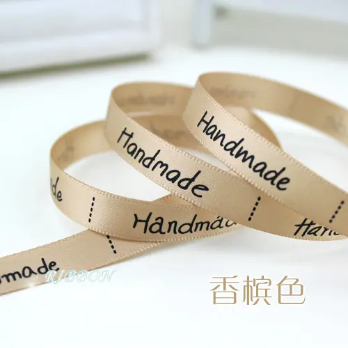 10mm Handmade Printed Satin Ribbons 2Meters/Lot DIY Handmade Crafts Material Birthday Cake Gift Box Decoration Silk Ribbons