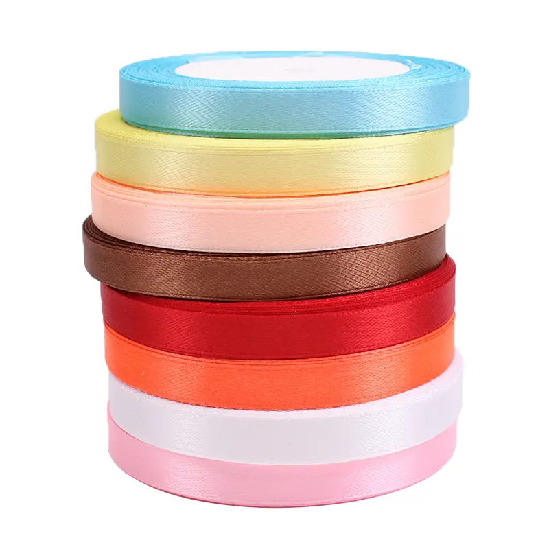 25 Yards 22 Meters 10mm 3/8" Satin Ribbon Christmas Party Wedding Decoration Team Bride Gift Wrapping Packaging Silk fitas ruban