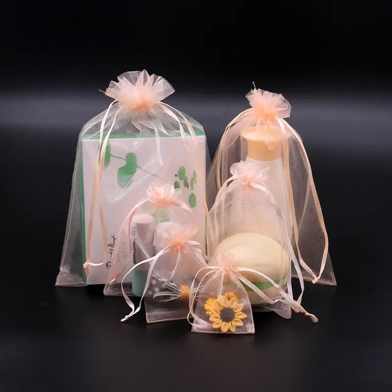 10pcs 17x23 20x30 25x35 30x40 35x50cm Organza Bags Wedding Birthday Party Candy Chocolate Bags Christmas Gift Box Packing Bags
