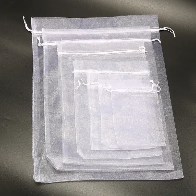 10pcs 17x23 20x30 25x35 30x40 35x50cm Organza Bags Wedding Birthday Party Candy Chocolate Bags Christmas Gift Box Packing Bags