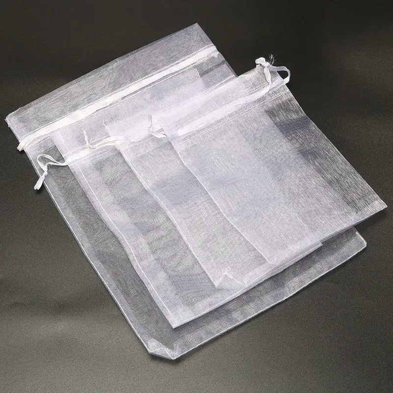 10pcs 17x23 20x30 25x35 30x40 35x50cm Organza Bags Wedding Birthday Party Candy Chocolate Bags Christmas Gift Box Packing Bags