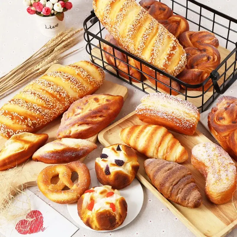 1pcs PU Artificial Bread Simulation Food Model Fake Doughnut Home Decor Cake Shop Photography Props Table Decor