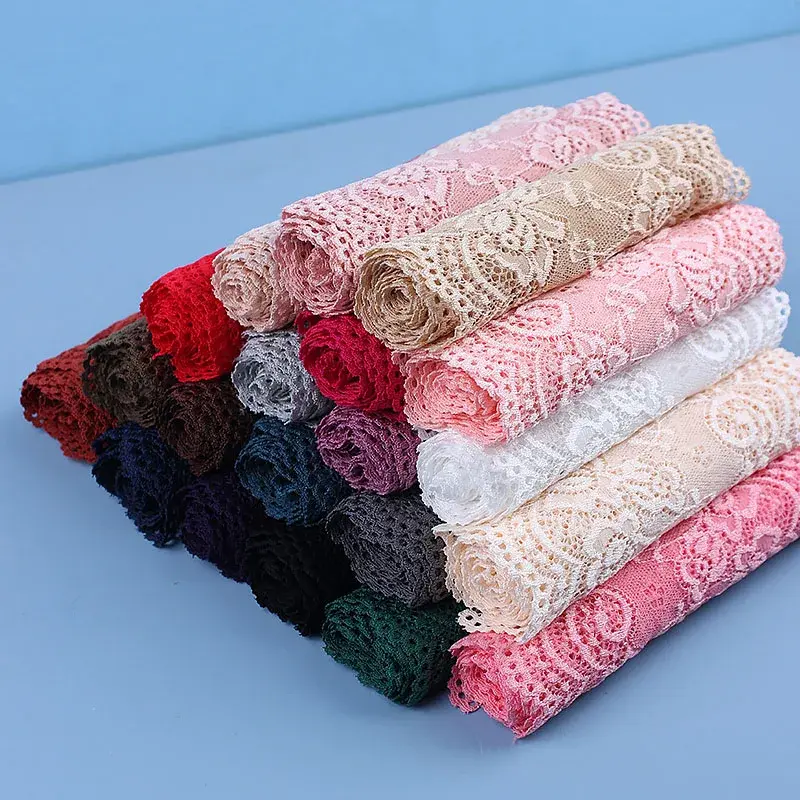 15cm 1meter Elastic Stretchy Flower Lace Ribbon Fabric Trim DIY Sewing Handmade Craft Materials