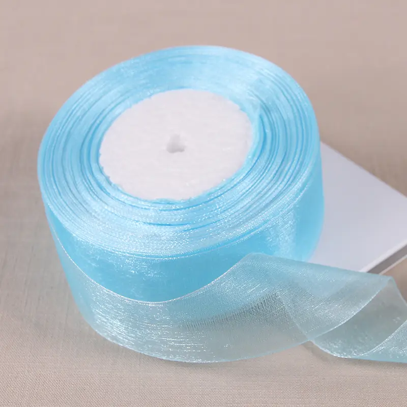 12/15/20/25/40/50mm Transparent Organza Ribbons DIY Crafts Fabric Wedding Birthday Party Decoration Gift Wrapping Chiffon Ribbon