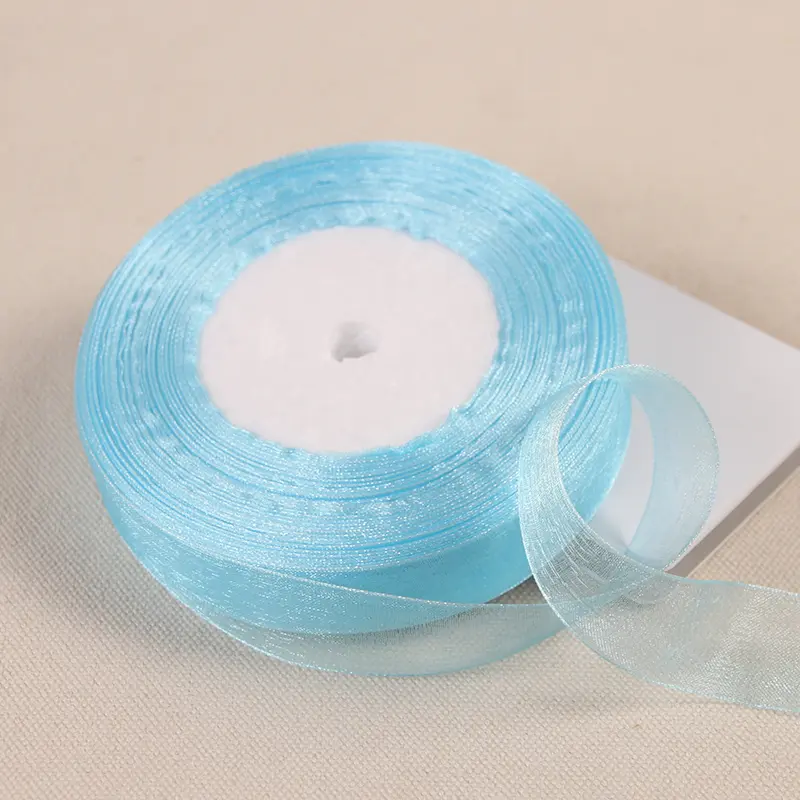 12/15/20/25/40/50mm Transparent Organza Ribbons DIY Crafts Fabric Wedding Birthday Party Decoration Gift Wrapping Chiffon Ribbon